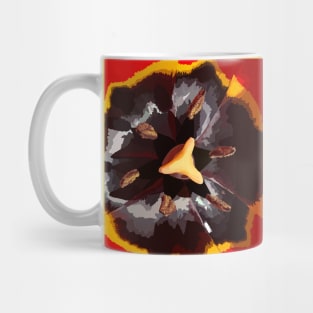 Red tulip in sunlight on illuminating yellow Mug